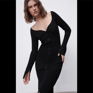 Zara sweetheart neckline dress